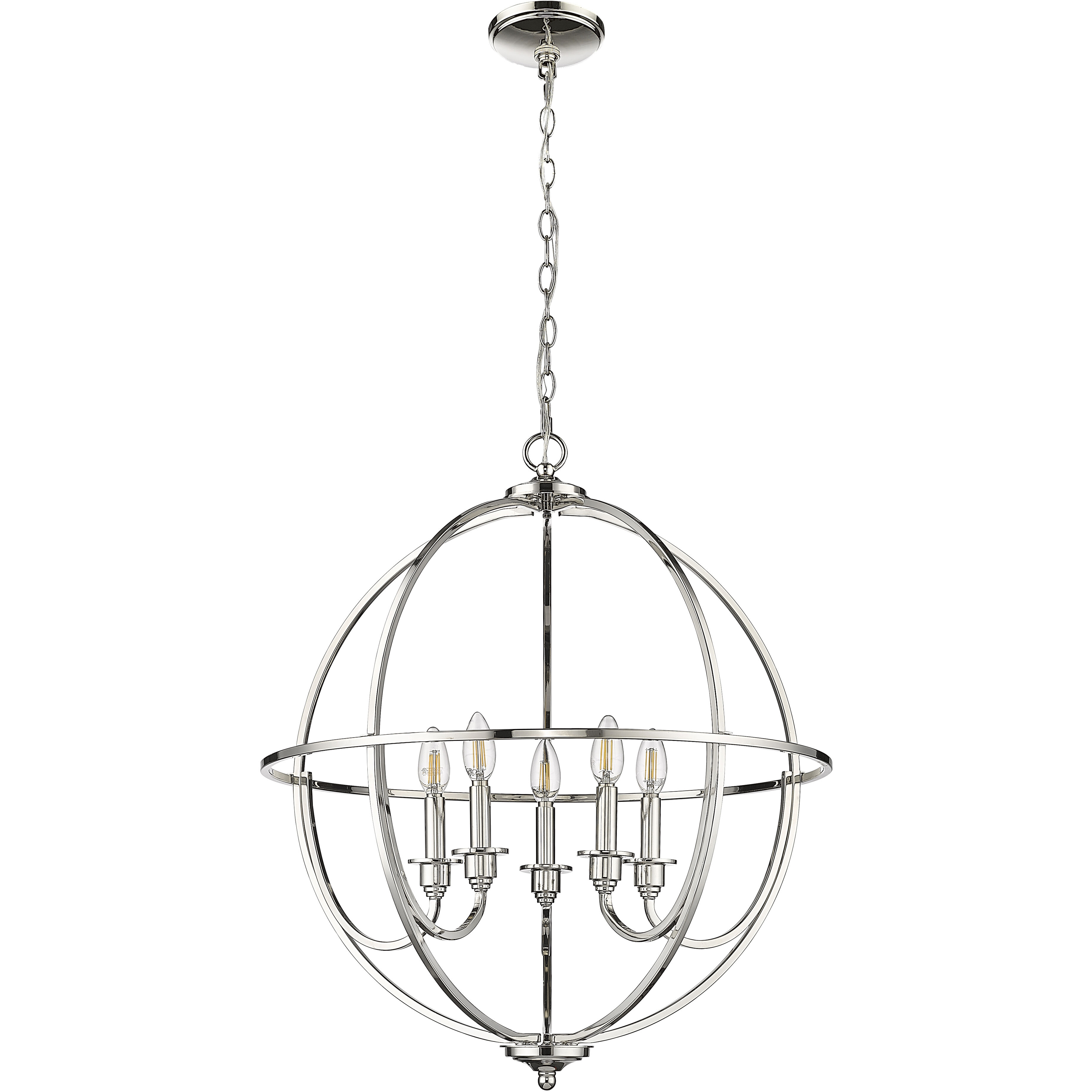 Artemis 5 Light 24 inch Polished Nickel Chandelier Ceiling Light